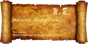 Marozsi Richárd névjegykártya